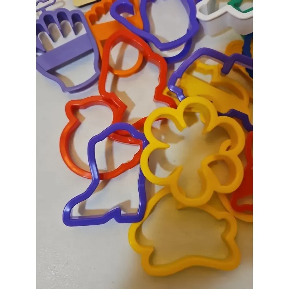 Assorted Lot Of Plastic Cookie Cutters fun shapes for baking & crafts